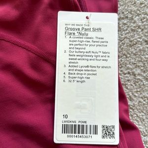 Lululemon groove pant, super high-rise flare! New with tags!